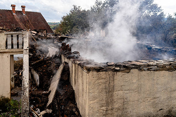 Professional Fire Damage Restoration technician working in Hydes, MD